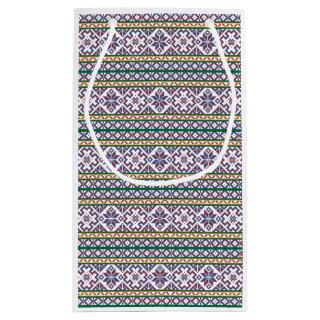 Tribal Multicolored ancient symbol folk art design Small Gift Bag