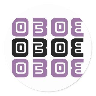 Tribal Oboe Music Classic Round Sticker