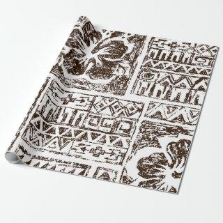 Tribal tropical art pattern of indigenous Hawaiian