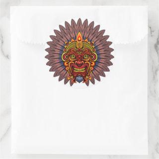 Tribal Warrior King Ritual Mask Classic Round Sticker