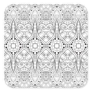 Tribal Zendoodle Design Square Sticker