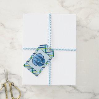 Triceratops Blue Cute Dinosaur Gift Tags
