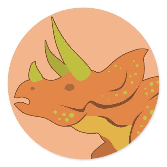 Triceratops (Face) Classic Round Sticker