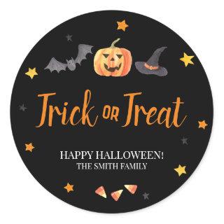 Trick or Treat Bag, Halloween Party Favor Classic Round Sticker