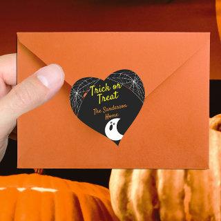 Trick or Treat Minimalist Ghost Halloween Family Heart Sticker