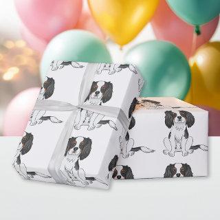 Tricolor Cavalier King Charles Spaniel Dog Pattern