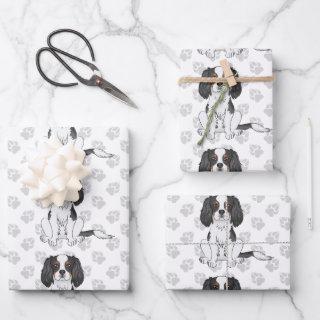 Tricolor Cavalier King Charles Spaniel Dog Pattern  Sheets