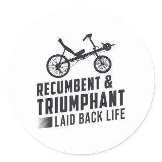 Tricycle Recumbent & Triumphant Vintage Retro Classic Round Sticker