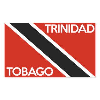 trinidad tobago country flag text name rectangular sticker