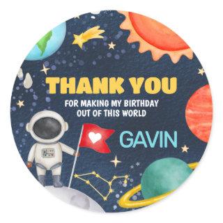 Trip Around the Sun Outer Space Birthday Party Classic Round Sticker