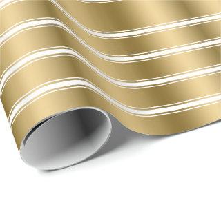 Triple Gold And White Stripes Pattern