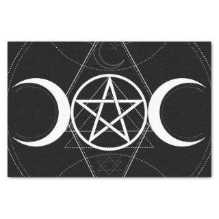 Triple Moon Geometry Pentagram Wicca Birthday Tissue Paper