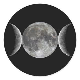 Triple Moon Goddess Classic Round Sticker