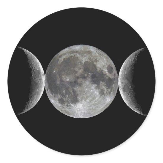 Triple Moon Goddess Classic Round Sticker
