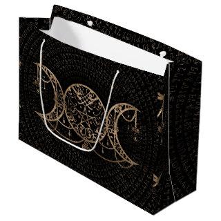 Triple Moon - Triple Goddess Gold and black Large Gift Bag