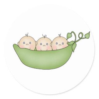 Triplet Peas in a Pod Classic Round Sticker