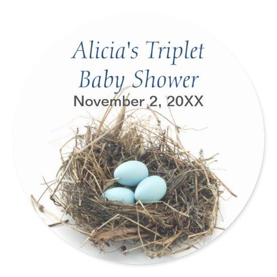 Triplets Baby Shower Sticker