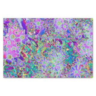 Trippy Abstract Pink and Purple Flowers Tissue Paper