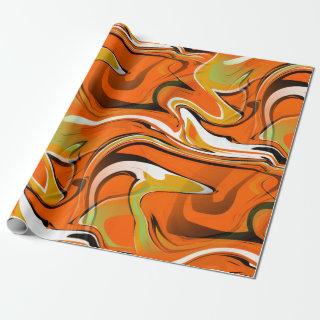 trippy marble swirl print orange