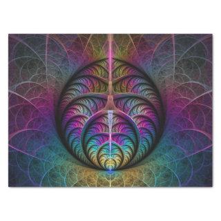 Trippy Patterned Colorful Abstract Fractal Art Tissue Paper