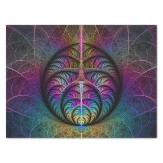Trippy Patterned Colorful Abstract Fractal Art Tissue Paper