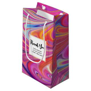 Trippy Pink and Orange Swirly Design Small Gift Bag