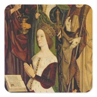 Triptych of Moses and the Burning Bush Square Sticker