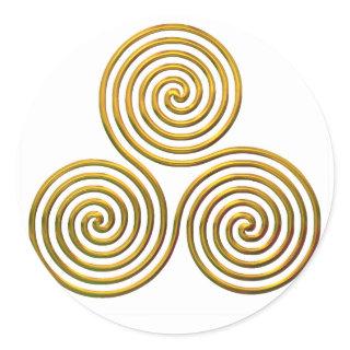 Triskele-gold Classic Round Sticker