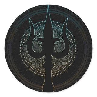 Trisula  -Trident of Shiva Classic Round Sticker