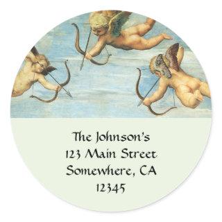 Triumph of Galatea Angels detail by Raphael Sanzio Classic Round Sticker