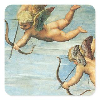 Triumph of Galatea Angels detail by Raphael Sanzio Square Sticker