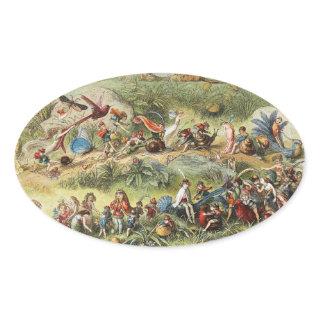 Triumphal March of The Elf King, Fairies,Goblins Oval Sticker