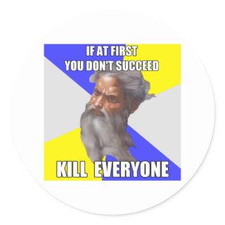 Troll God Kills Classic Round Sticker