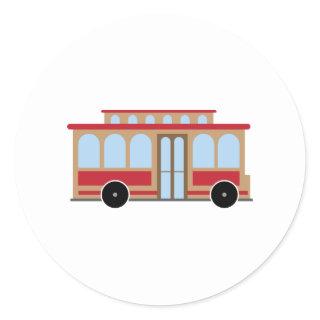 Trolley Car Classic Round Sticker