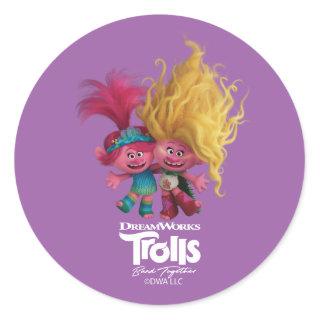 Trolls Band Together | Poppy & Viva Character Art Classic Round Sticker