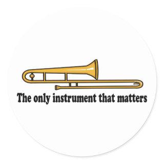 Trombone Attitude Classic Round Sticker