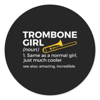 Trombone Definition Trombone Player Classic Round Sticker