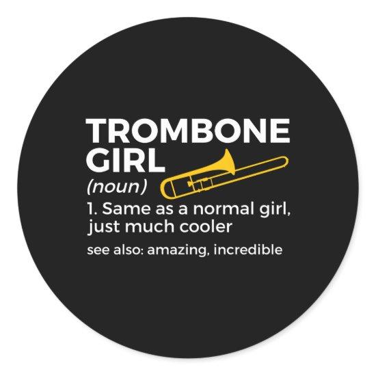 Trombone Definition Trombone Player Classic Round Sticker