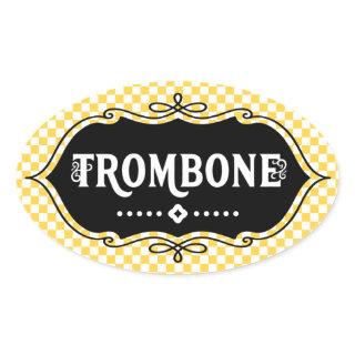 Trombone Emblem Oval Sticker