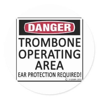 Trombone Operating Area Classic Round Sticker