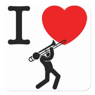 Trombone Player Square Sticker
