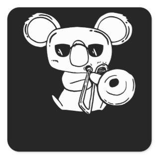 Trombonist Trombone Player Koala With Trombone Square Sticker