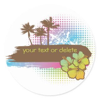 Tropical banner classic round sticker