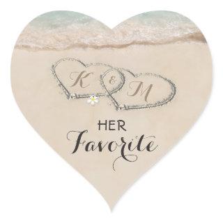 Tropical Beach Heart Shore Wedding | Her Favorite Heart Sticker