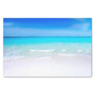 Tropical Beach with a Turquoise Sea Tissue Paper