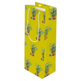Tropical Christmas Decorated Pineapple pattern Wine Gift Bag