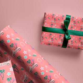 Tropical Christmas Fala Lets Roll Pink Convertible