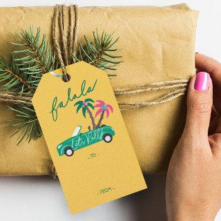 Tropical Christmas Fala Lets Roll Teal Convertible Gift Tags