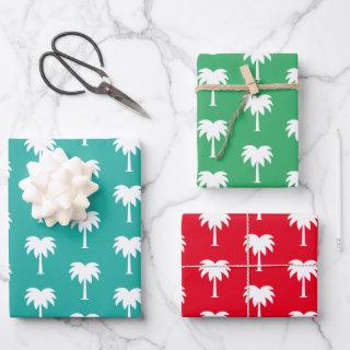 Tropical Christmas in July palm tree pattern  Sheets
