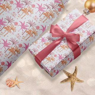 Tropical Christmas Palm Tree Pattern